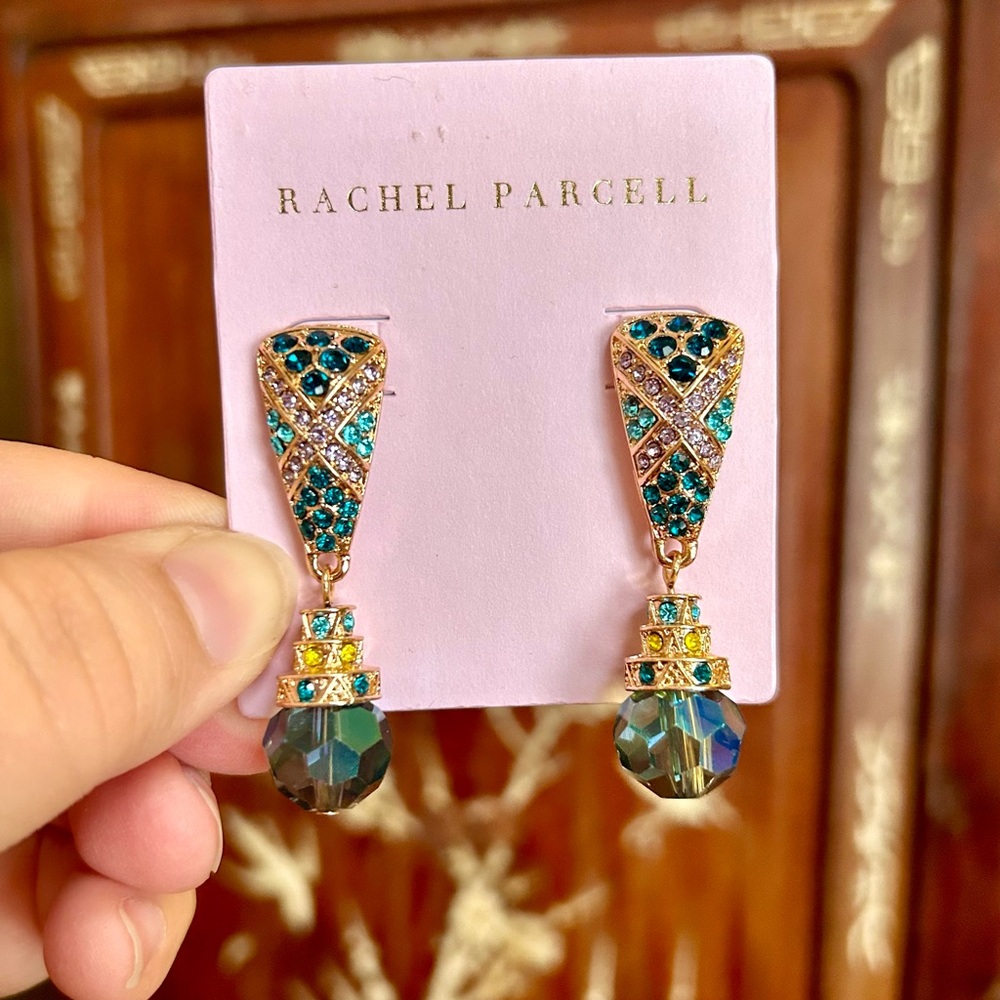Rachel Parcell Gold and Blue Drop Earrings